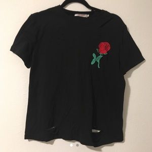 Black rose t shirt